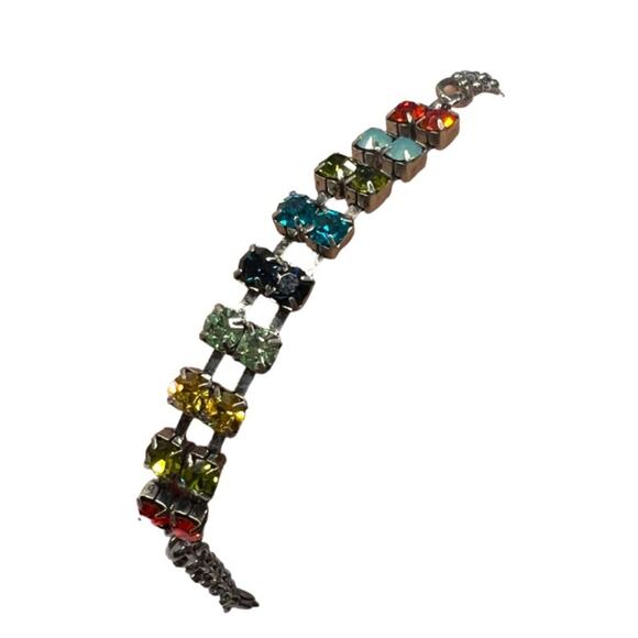 Multicolored Stone Silver-tone Lia Sophia Bracelet - Picture 1 of 5